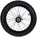 Jante Dianteira + Pneu 60/100-14 (1.40x14", Eixo 12mm) - Pitbike