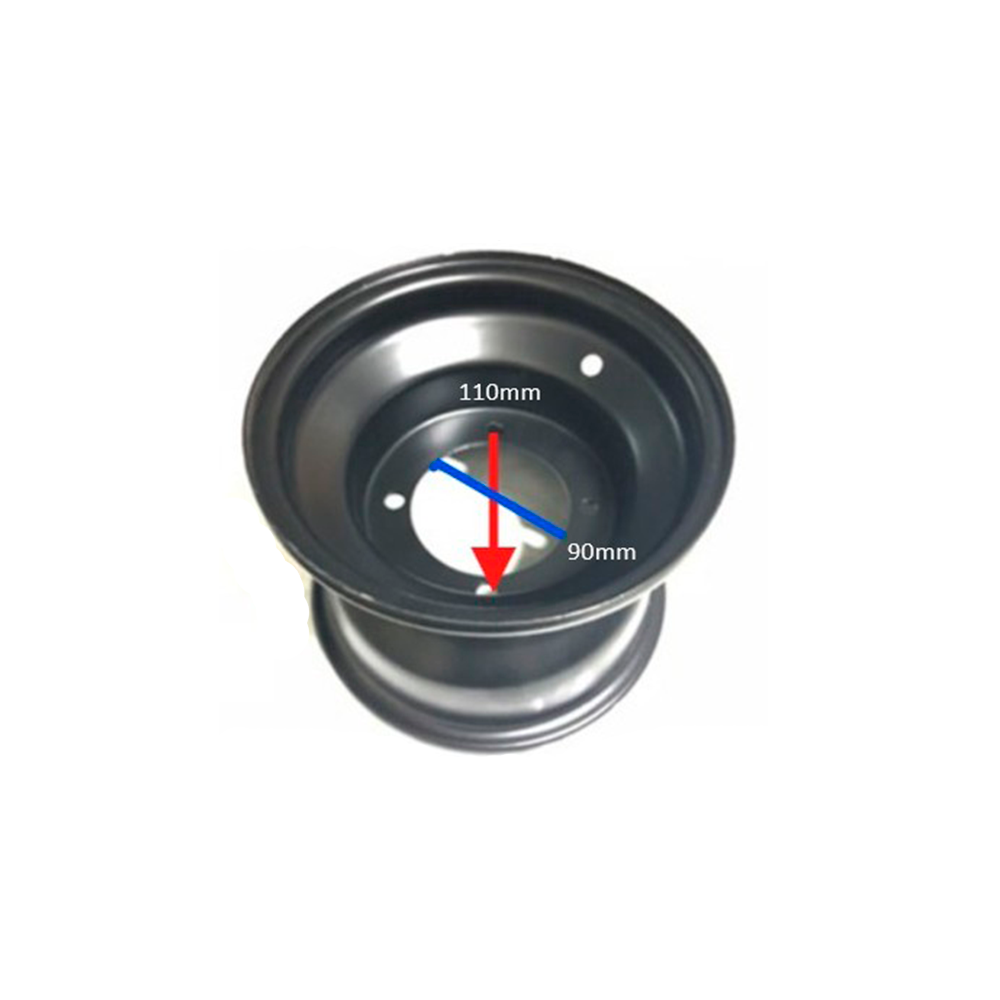 Jante 18x9.5-8 (f/f: 110mm - Ø90mm) (TRAS, 4 furos) - Tox (Speedbird / ATV110) (PRETO) (c/ rebordo p/ aro decorativo)