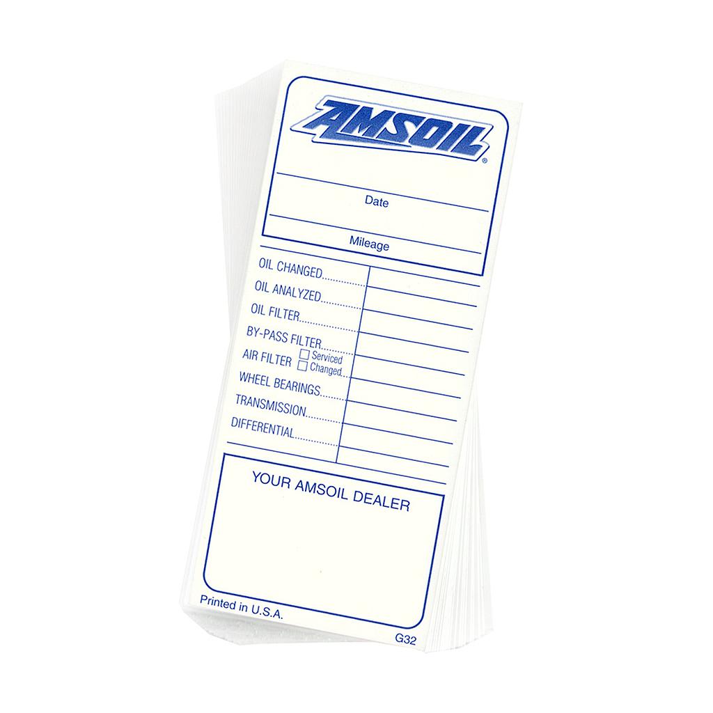 Autocolante de Mudança de Óleo (Pack 25) - AMSOIL